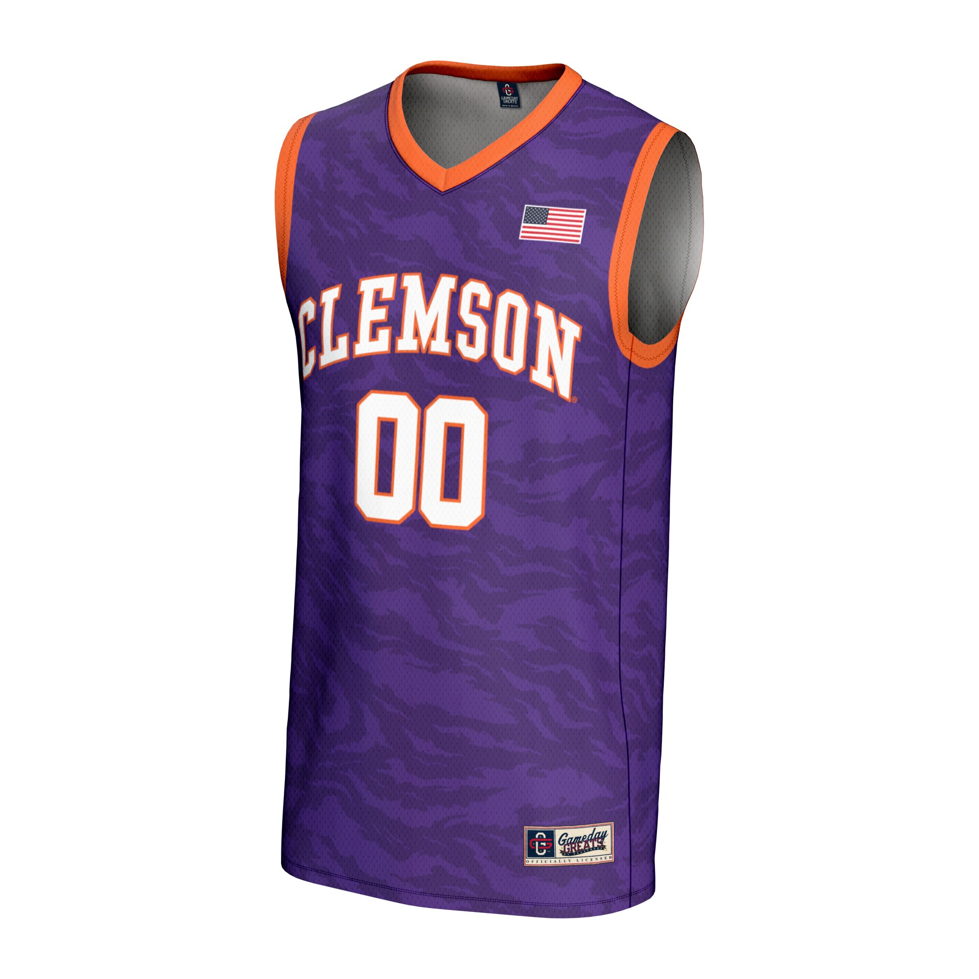 [DDG] Clemson Tigers GameDay Greats Youth NIL Pick-A-Player Men's Basketball Lightweight Jersey - Purple