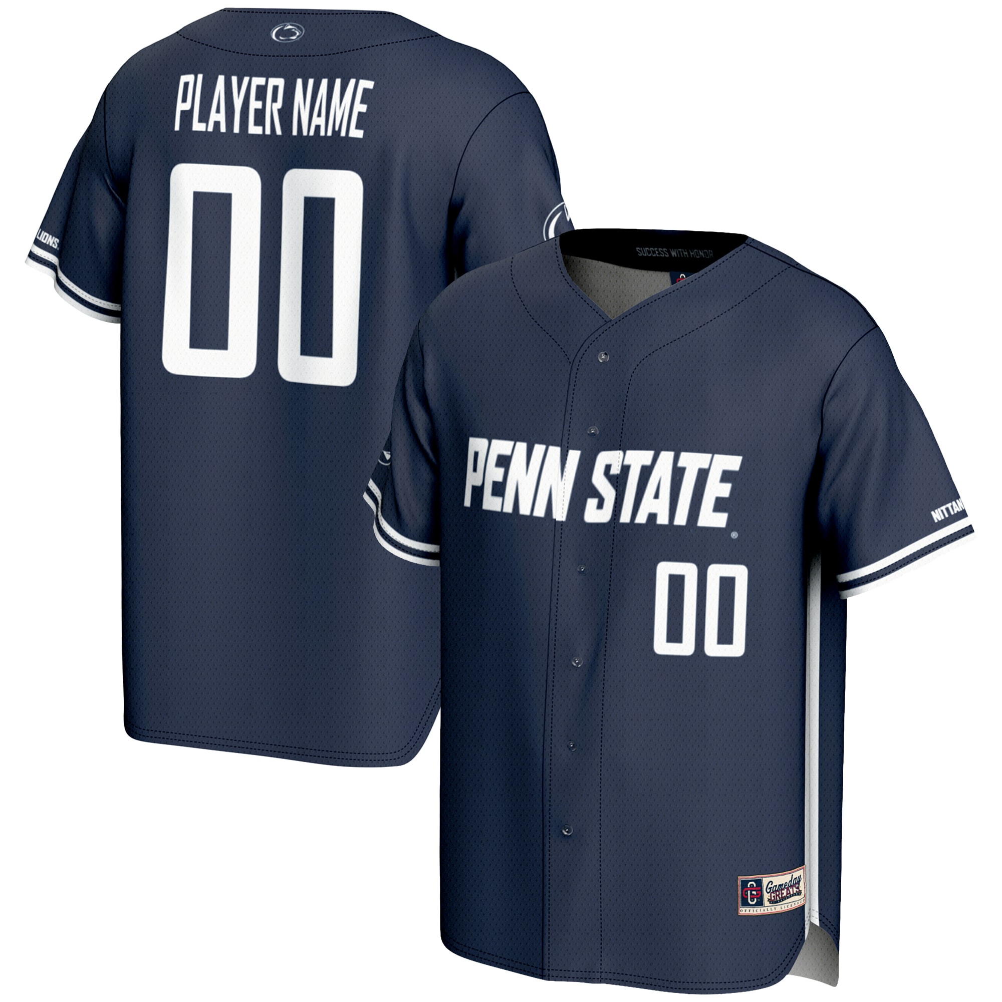 [NJP] Women's Penn State Nittany Lions GameDay Greats NIL Pick-A-Player Lightweight Baseball Jersey - Navy