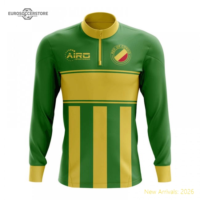 Republic Of Congo Concept Football Half Zip Midlayer Top (green-yel