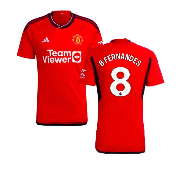 2023-20 Man Utd Authentic Home Football Shirt B Fernandes 8 M S