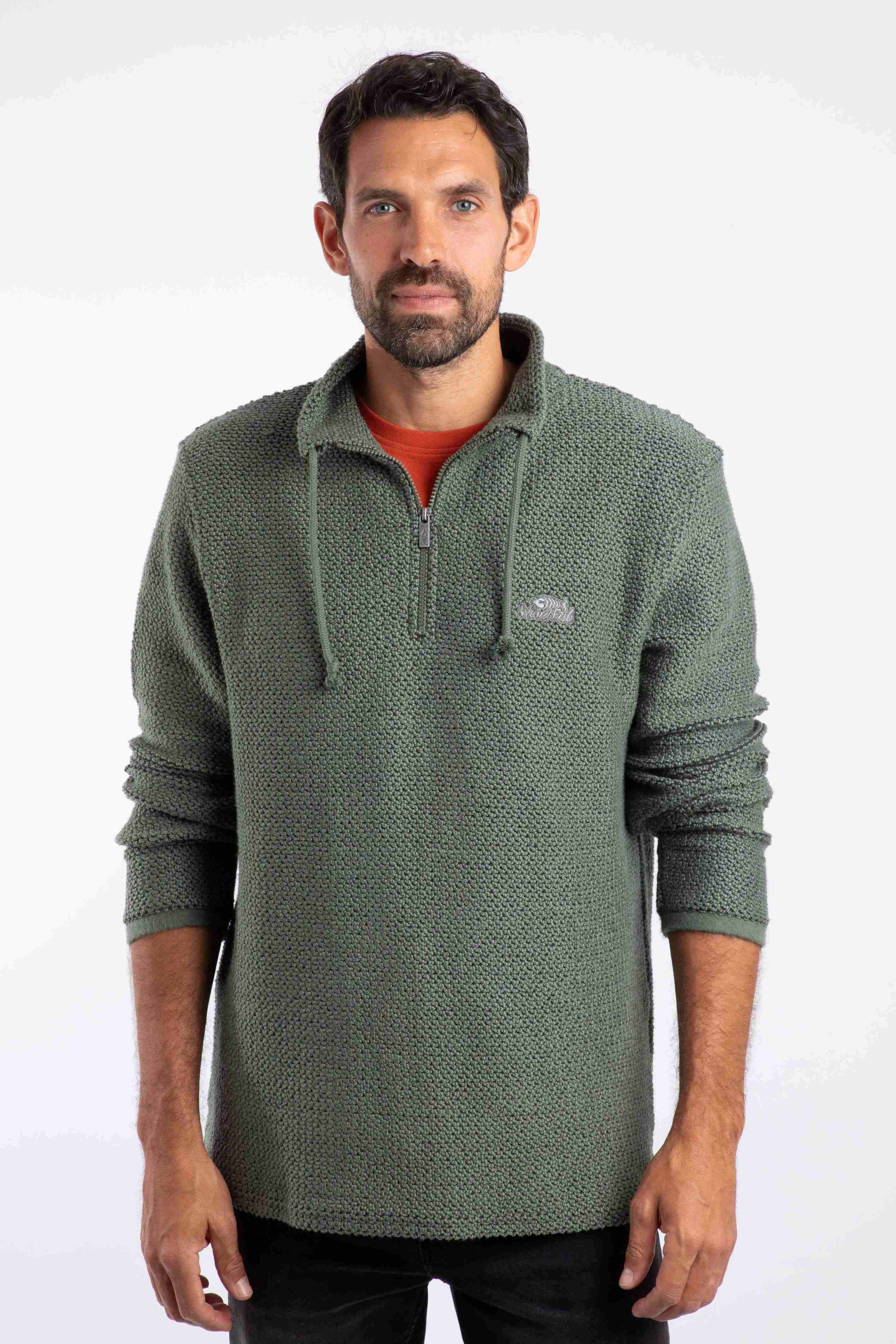 Cruiser 1/4 Zip Macaroni Sweatshirt Army Green