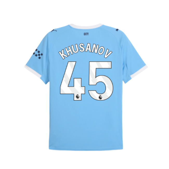 2025-20 Man City Official Home Soccer Jersey Khusanov #45 M S