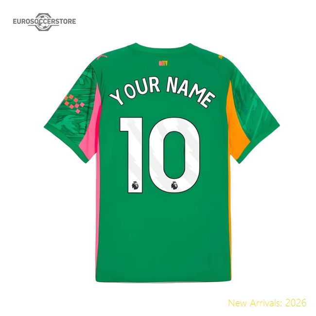 Official 2025-2026 Man City Goalkeeper Away Shirt (green) (your Name