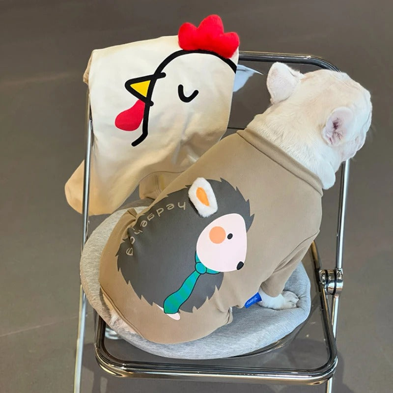 Durable Velvihog Frenchie Hedgehog Costume Jumpsuit – Cartoon Warm Ve...