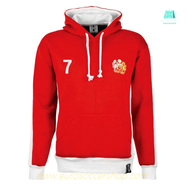 Manchester Reds Number 7 Retro Hoodie (Red)