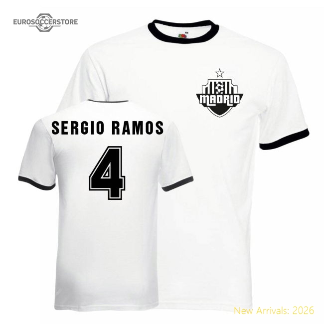 Top-grade Sergio Ramos Real Madrid Ringer Tee (white-black)