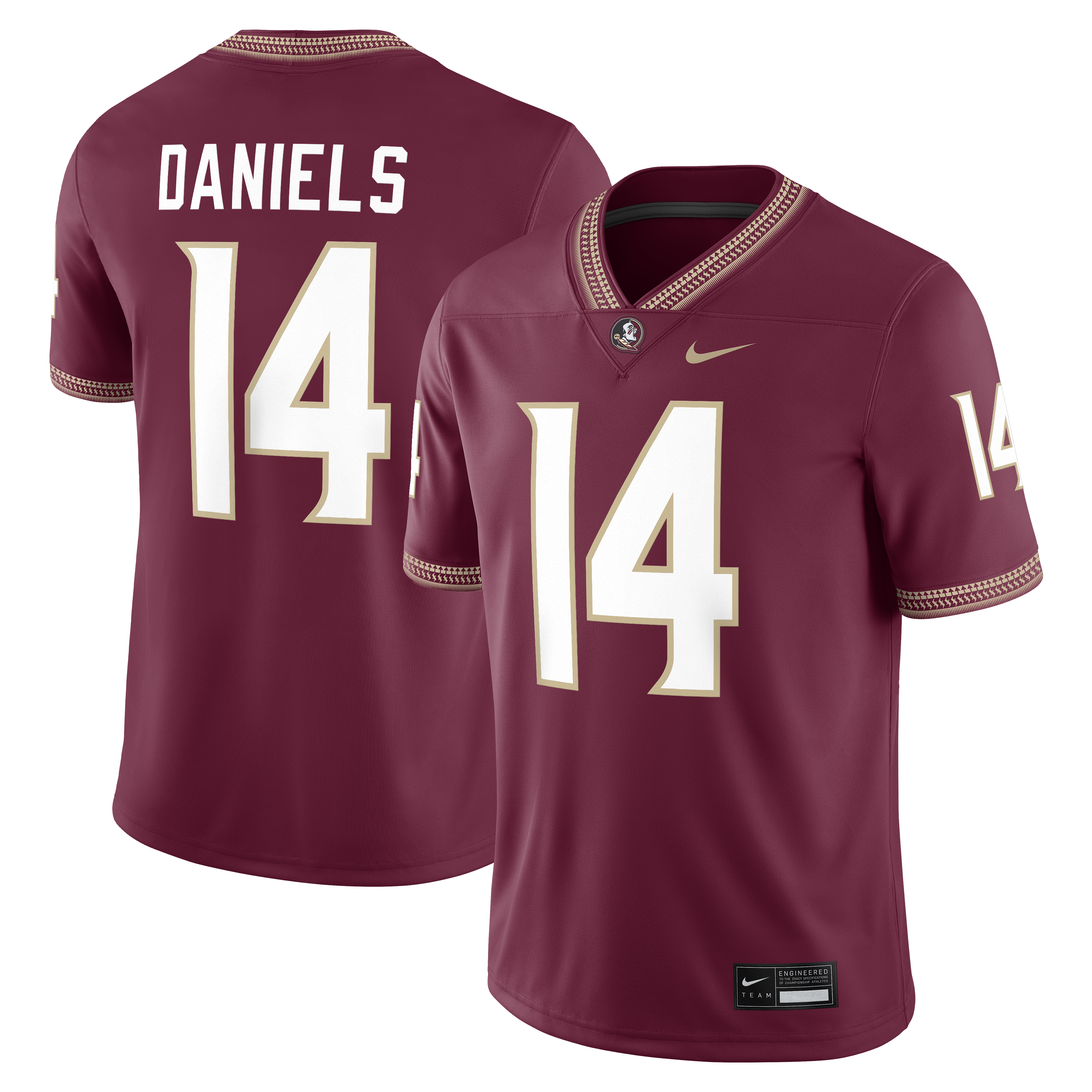 [DDG] Ashton Daniels Florida State Seminoles Game Football Jersey - Garnet