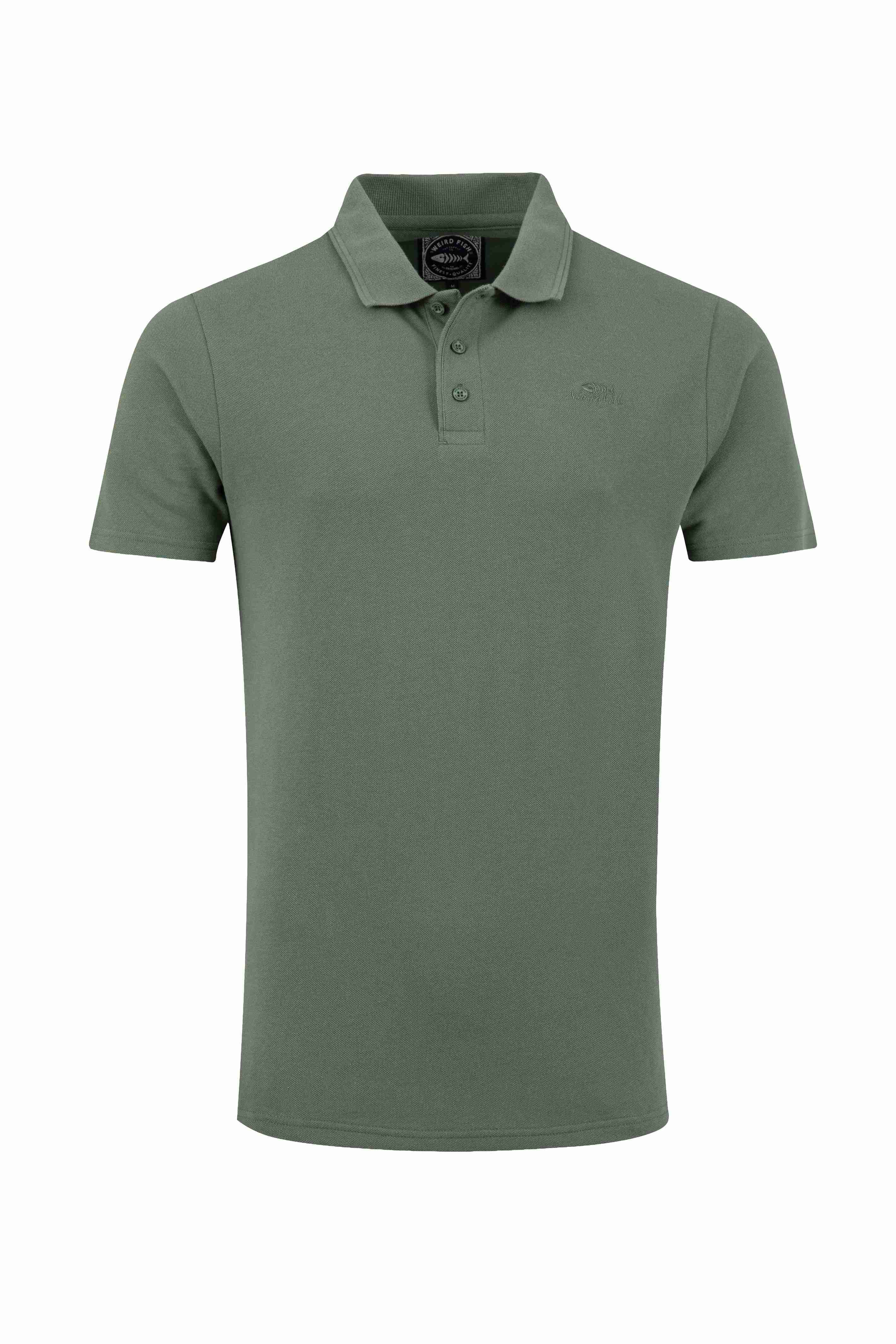Giles Pique Polo Shirt Army Green