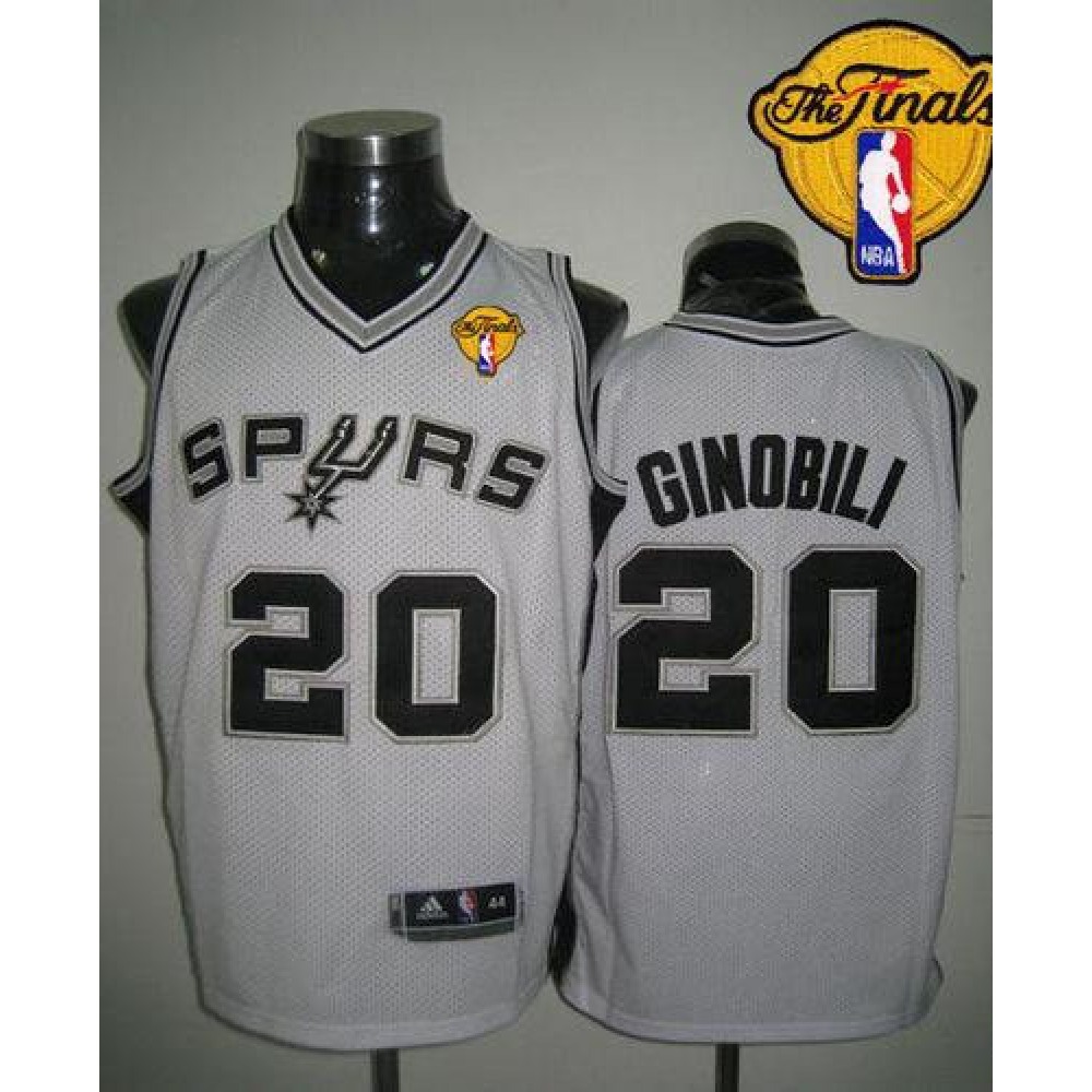 Revolution 30 Spurs #20 Manu Ginobili White Finals Patch Stitched NBA Jersey