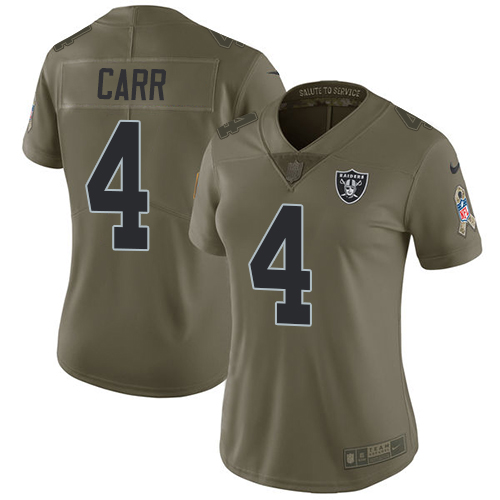 Authentic NFL Oakland Raiders #4 Derek Carr Team Color Limited Jersey