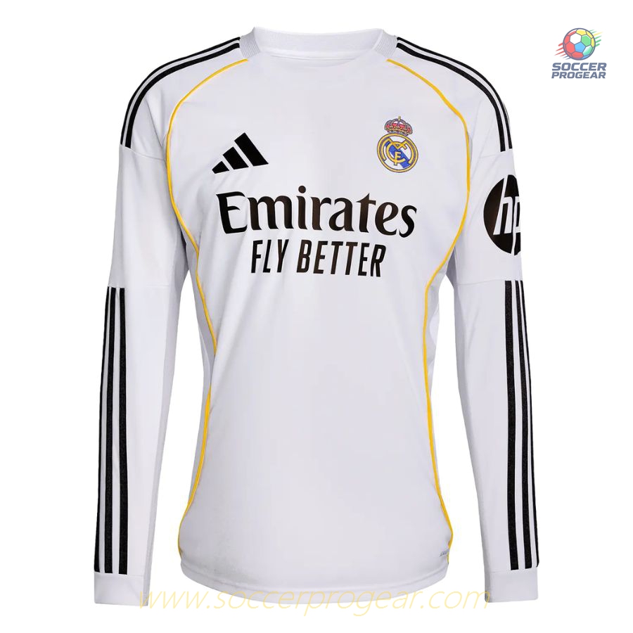 Real Madrid Home Soccer Team Shirt 2025/26 Collection Long-Sleeve