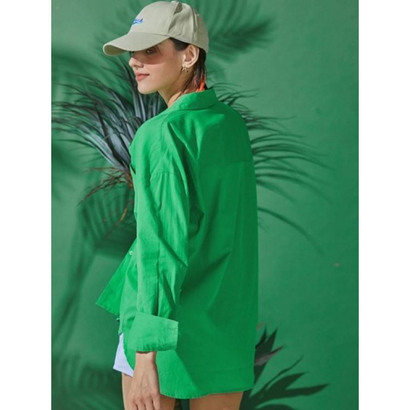 Pocket Drop Shoulder Plain Shirt RC8526