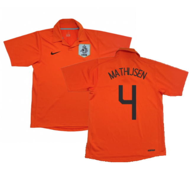 Holland 2006-08 Home Shirt (M) ((Good) M) (Mathijsen 4)
