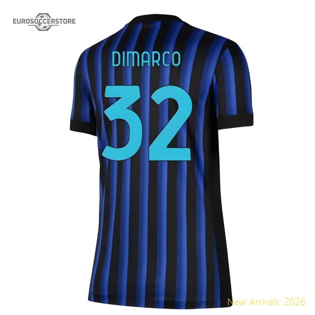 Comfortable Football Team Womens Dimarco Jersey 2025-2026 Breathable