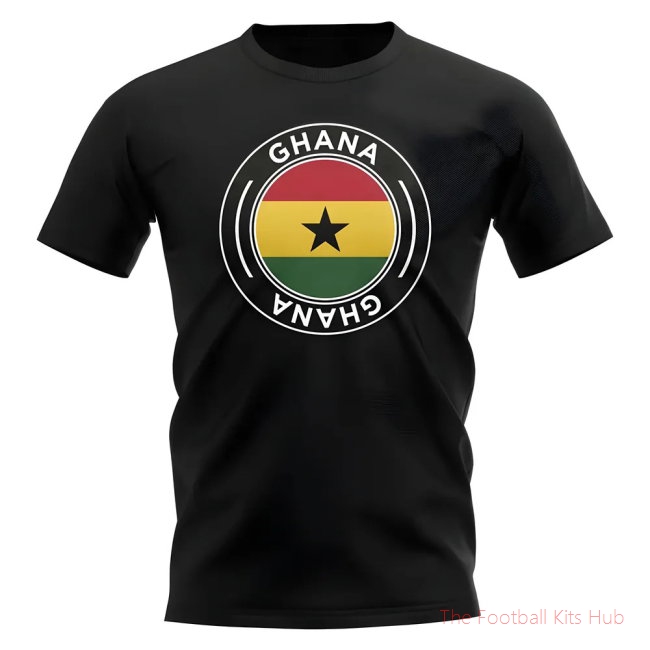 Ghana Football Badge T-Shirt (Black)