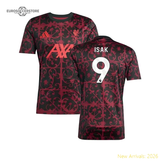 2025-2026 Liverpool Pre-Match Shirt (Black) (Isak 9)