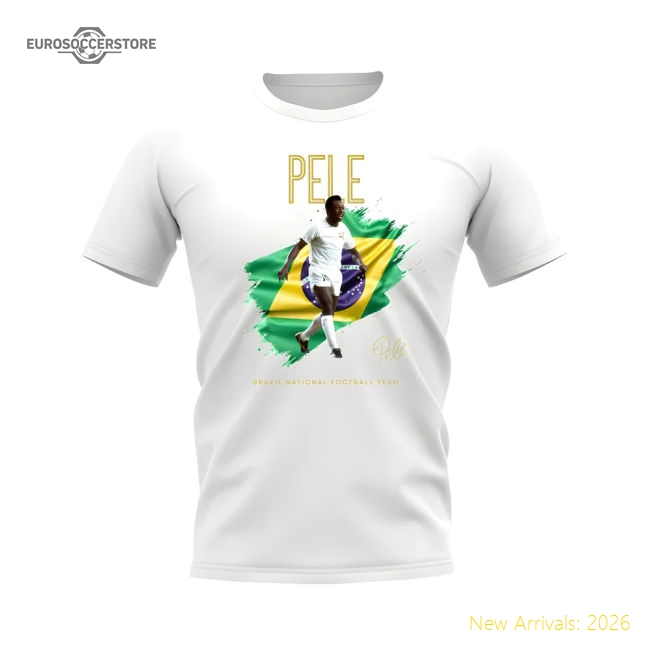 Pele Brazil National Teams Image Player Tee White Xsb (3-4 Years)