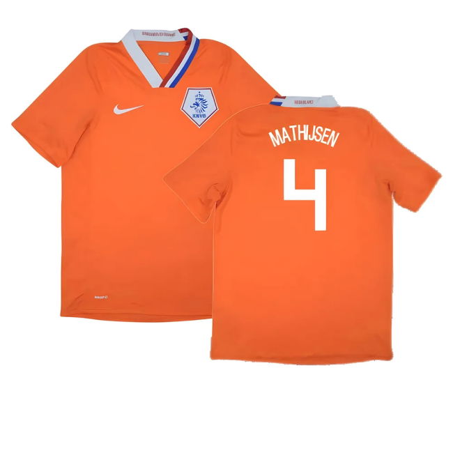 Holland 2008-10 Home Shirt ((Excellent) M) (Mathijsen 4)