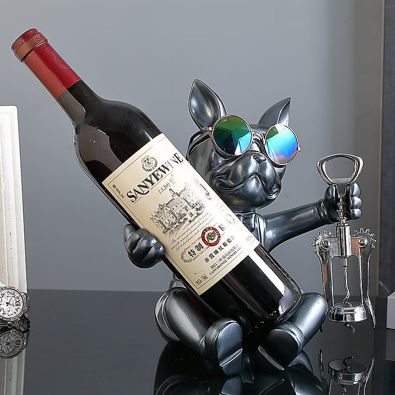 French Bulldog Frenchie Statue Wine Rack Corkscrew Wine Opener Durable Dog Item