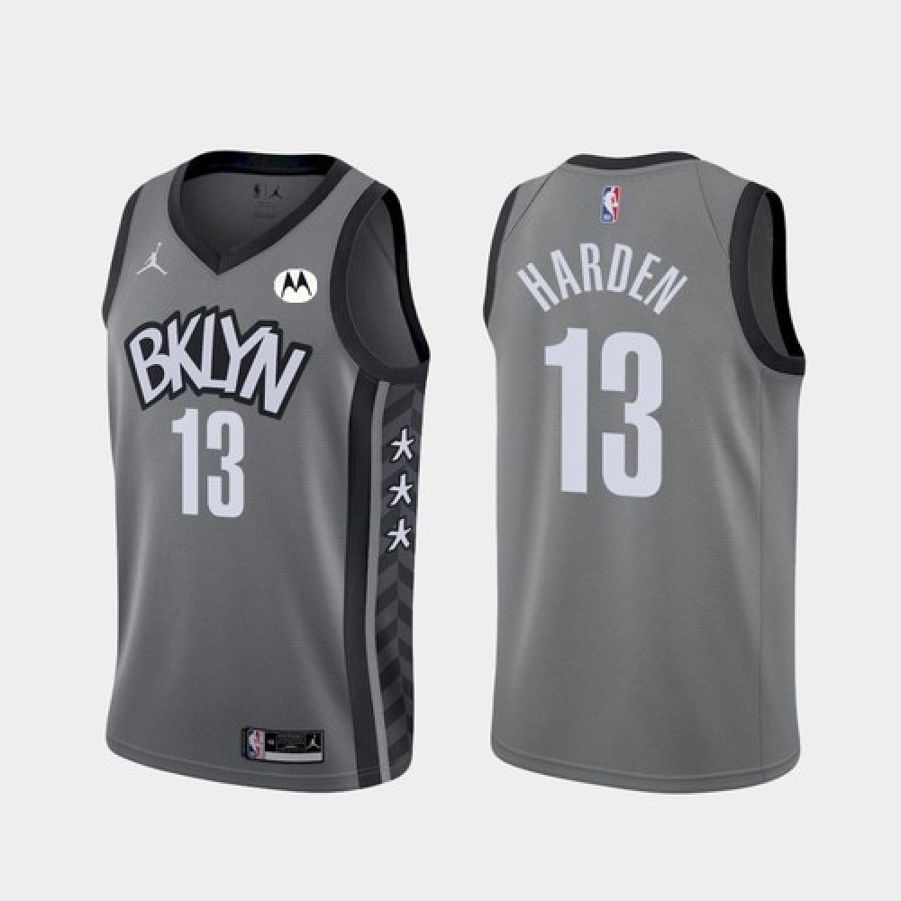 Authentic Brooklyn Nets James Harden13 Gray Jersey - - NBA Collection