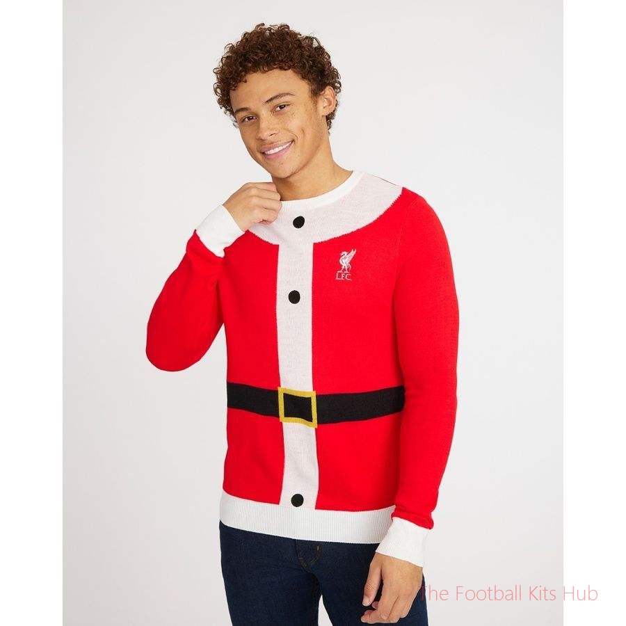 Men Liverpool Christmas Jumper Santa - Red