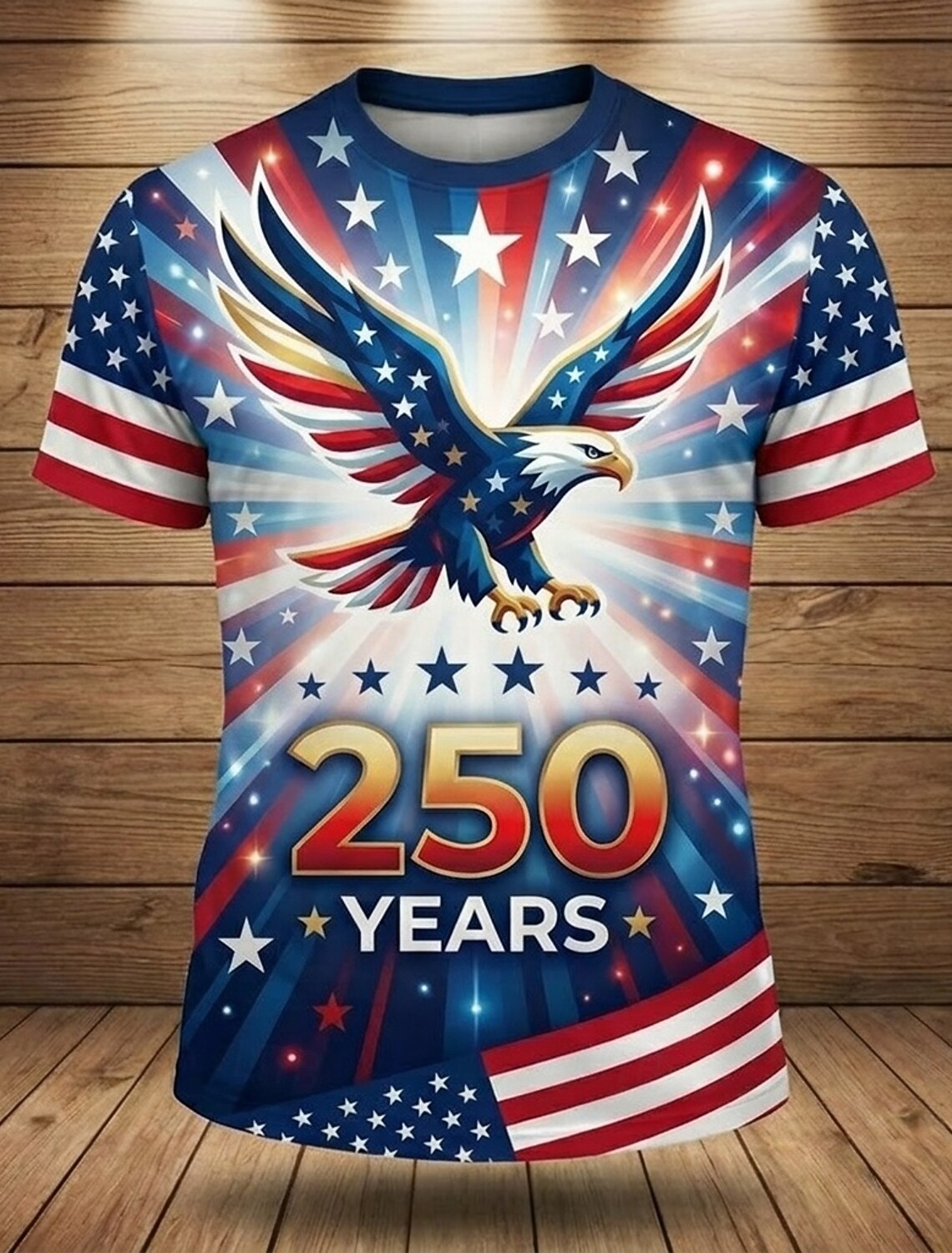 4th of July 2026 250th Memorial Day Men's Patriotic Vintage Patriot US Flag T-Shirt