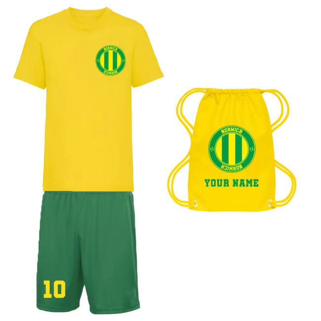 Chic Personalised Norwich Training Kit Package for Game Day