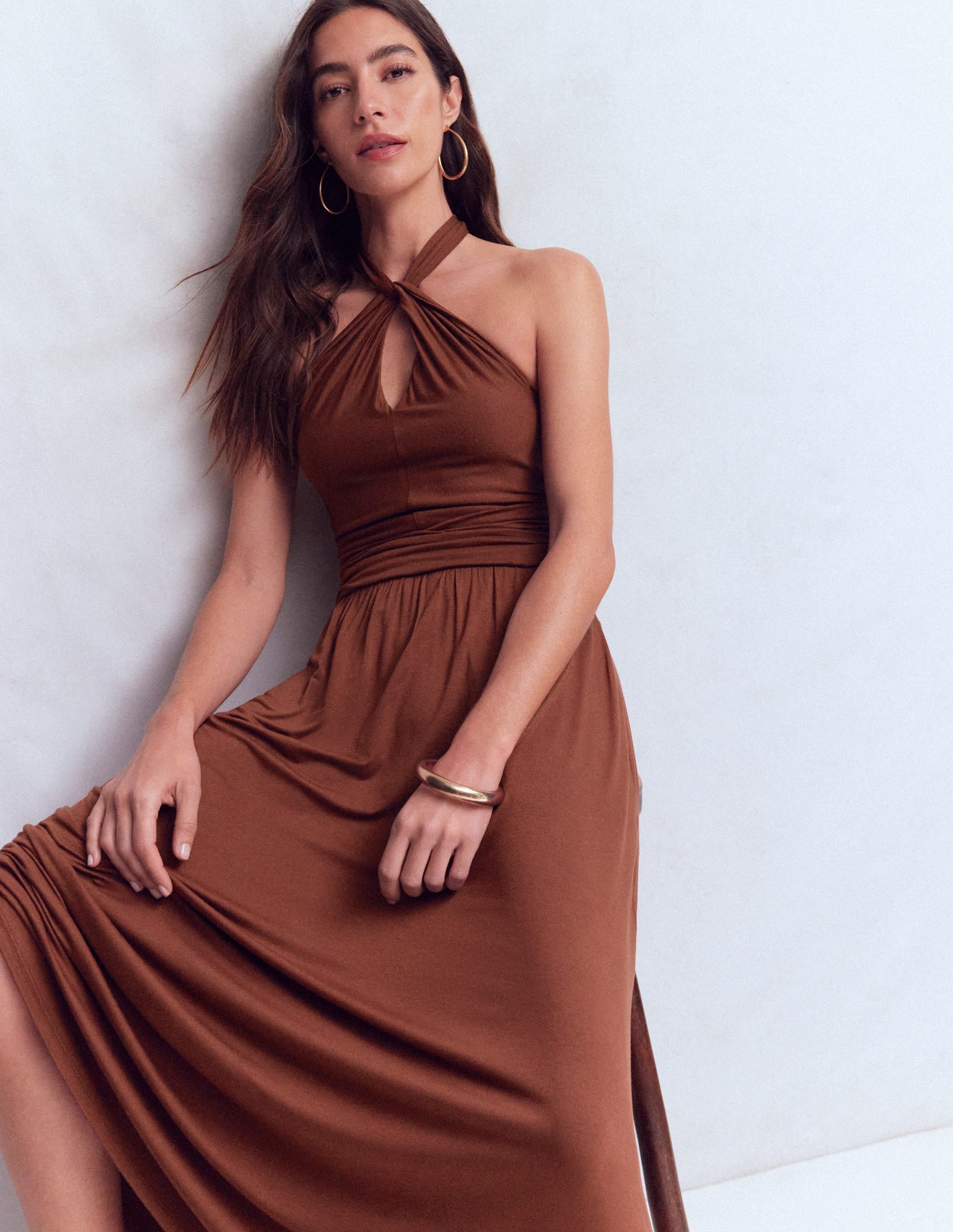 Sydney Twist Neck Jersey Dress