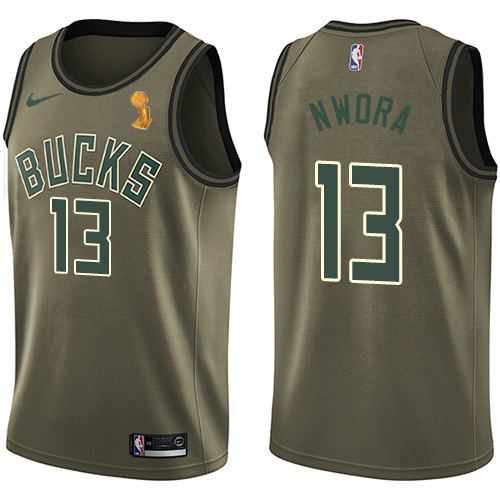 Authentic Bucks #13 Jordan Nwora 2021 Finals NBA Swingman Jersey