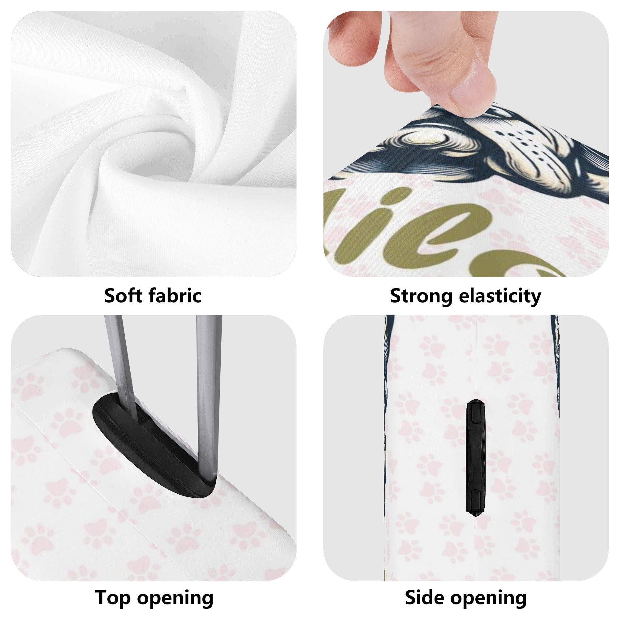 Personalized Luggage Cover with Frenchie Name - Luggage Cover