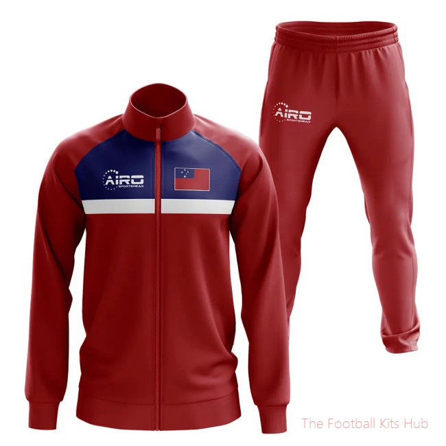 Men Samoa Concept Football Tracksuit (Red)