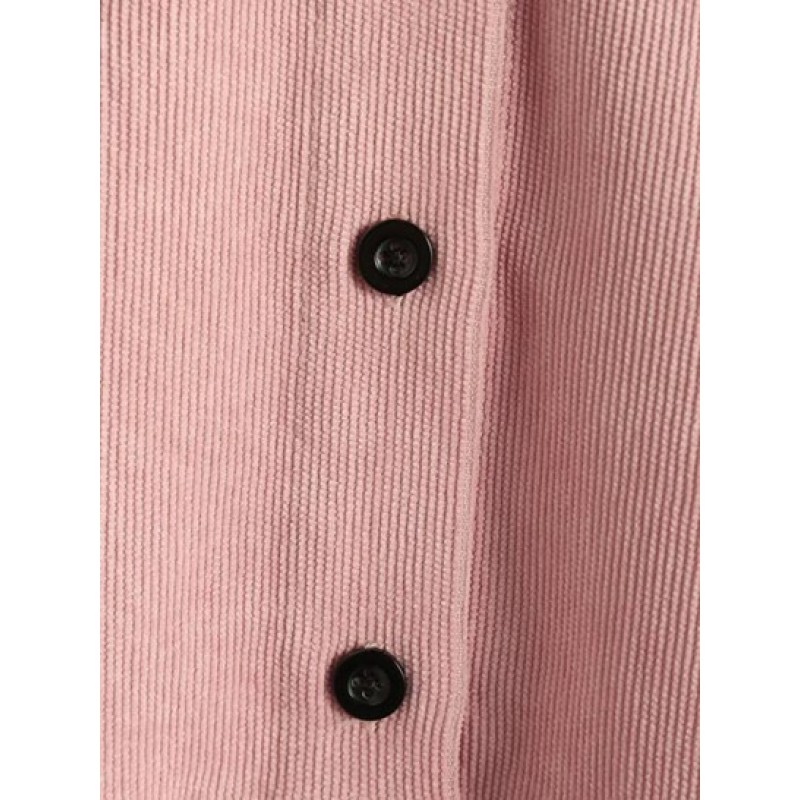 Button Up Solid Corduroy Shirt RG6347