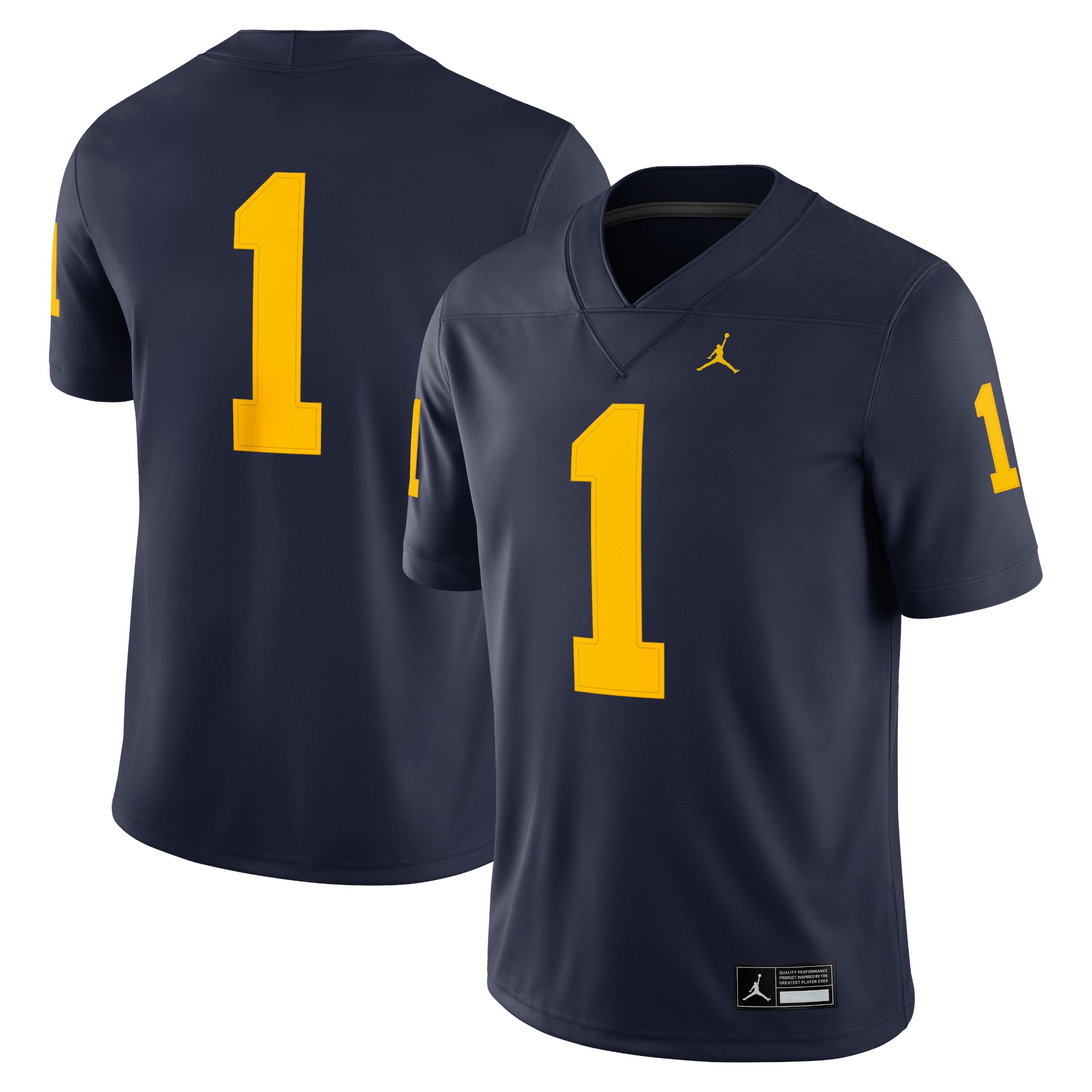 #1 Michigan Wolverines Jordan Brand Game Jersey - Navy