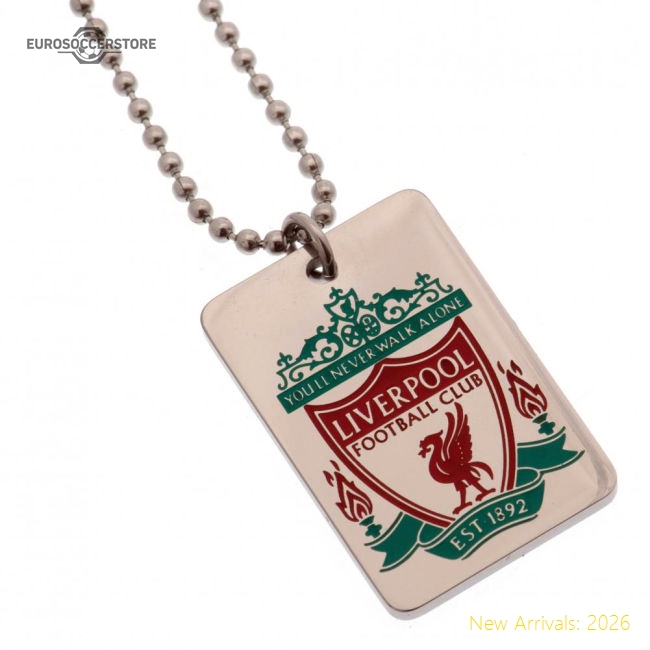 Official Liverpool Fc Enamel Crest Dog Tag & Chain - Premium Quality