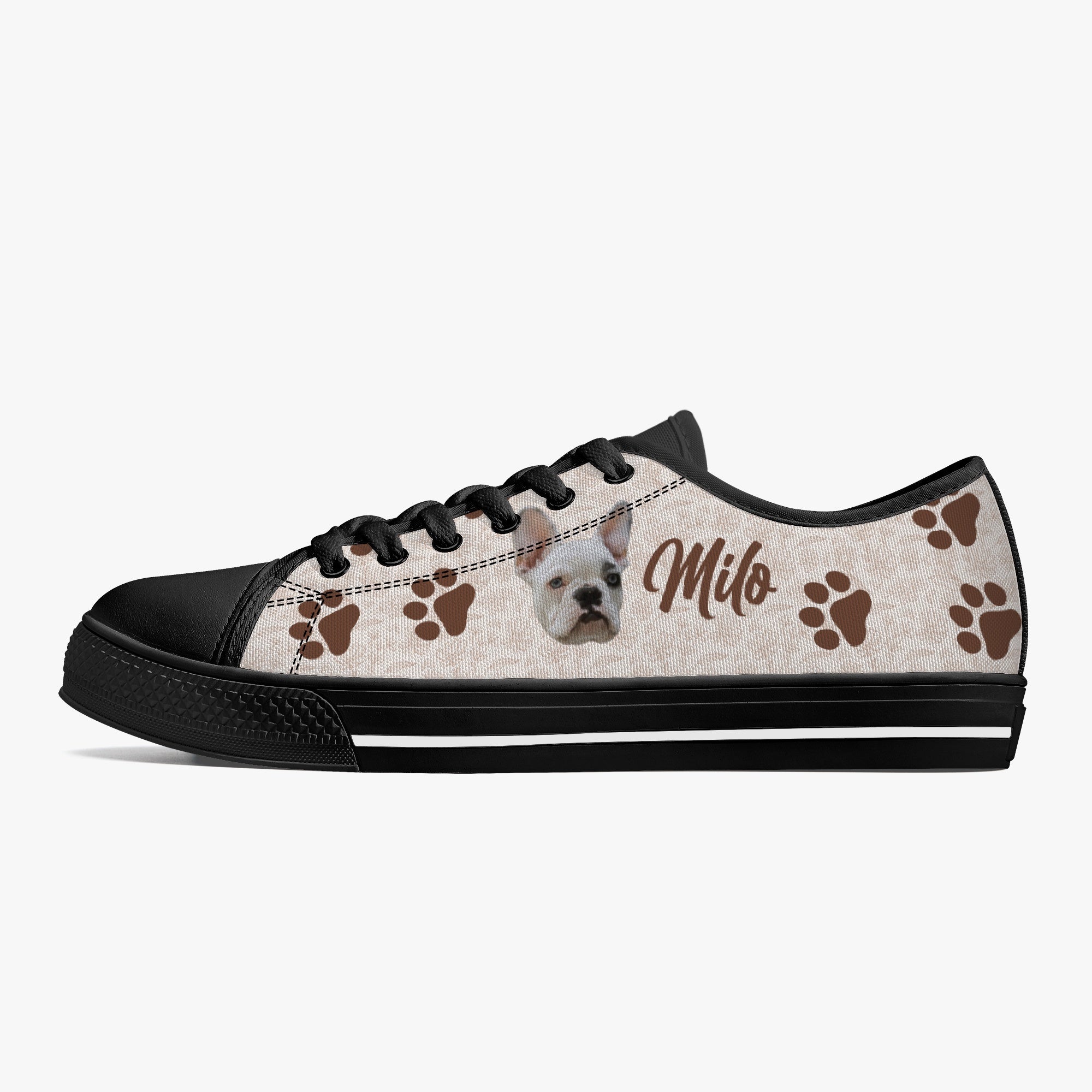 Lover Personalized Classic Low-top Canvas Shoes For Frenchie Fans