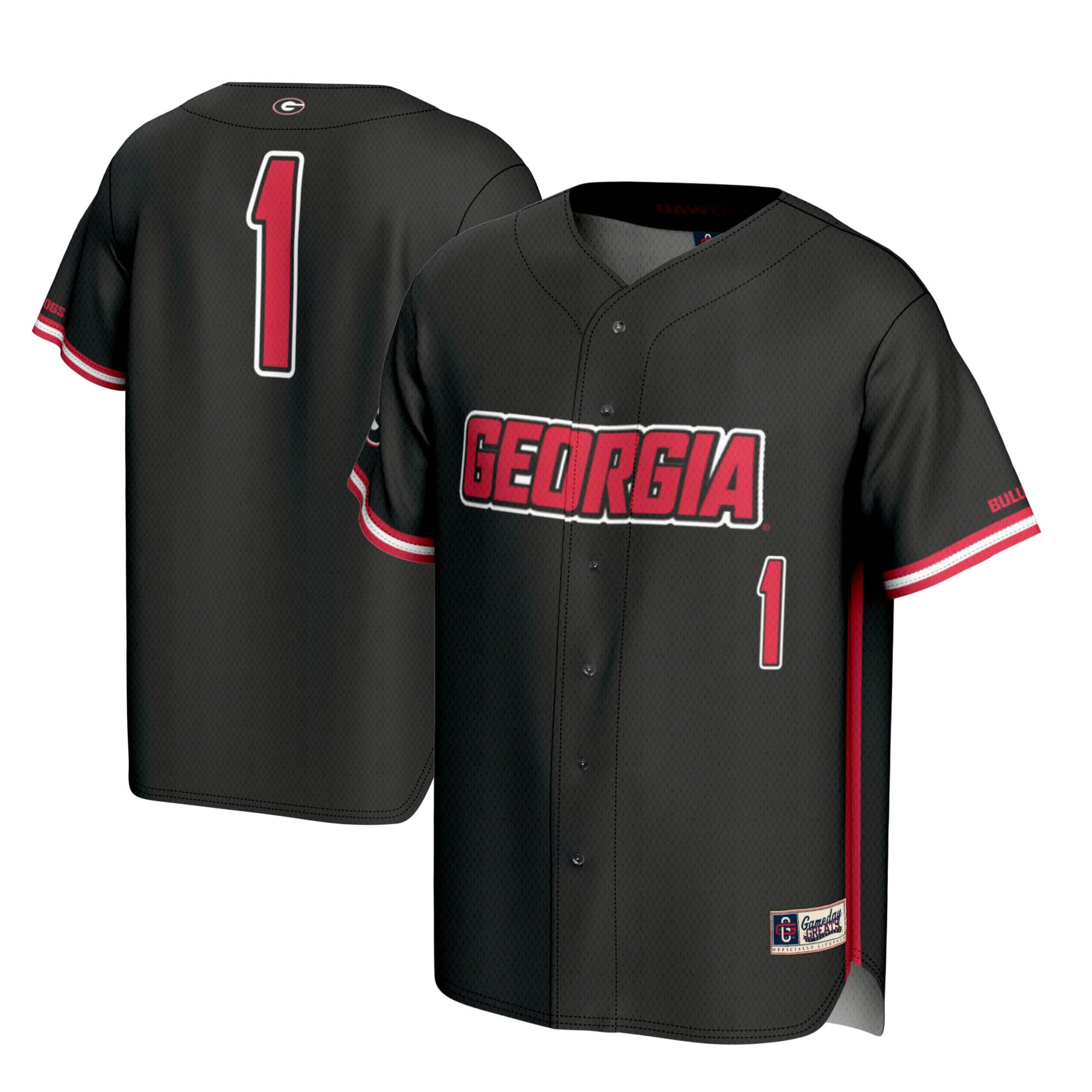 #1 Georgia Bulldogs GameDay Greats Youth Lightweight Baseball Jersey - Black