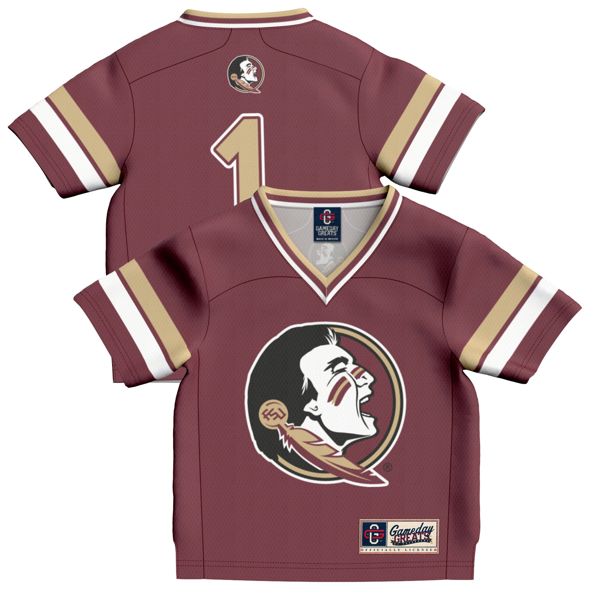 Infant #1 Garnet Florida State Seminoles Collegiate Football Fashion Jersey