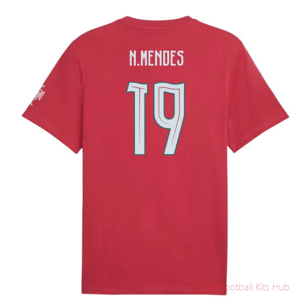 [LK] 2026/27 Portugal FtblCulture Tee (Red) (N.Mendes 19)