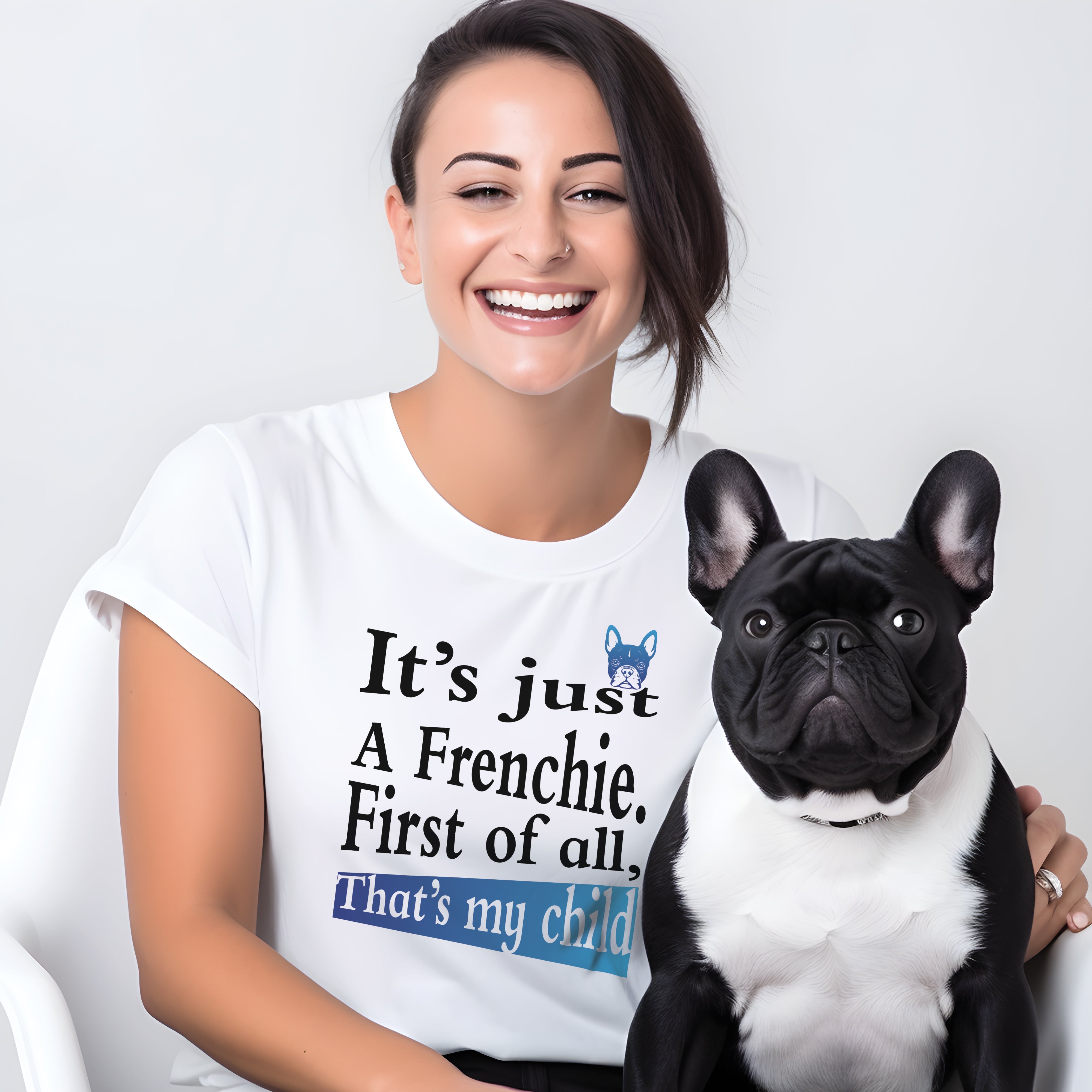 Playful Frenchie Art - Casual Unisex T-shirt For Frenchie Fans