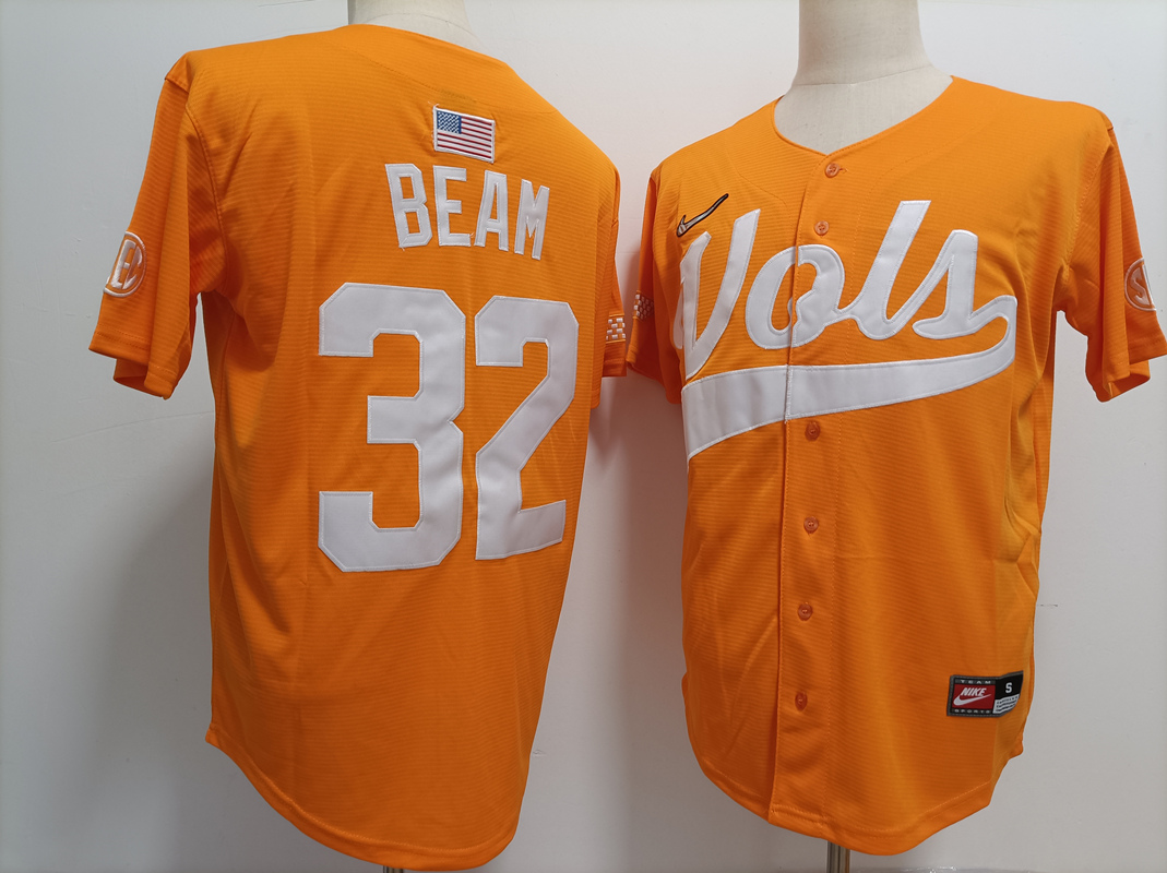 Men's None Orange 2024 team authorized Drew Beam #32 game day Jersey
