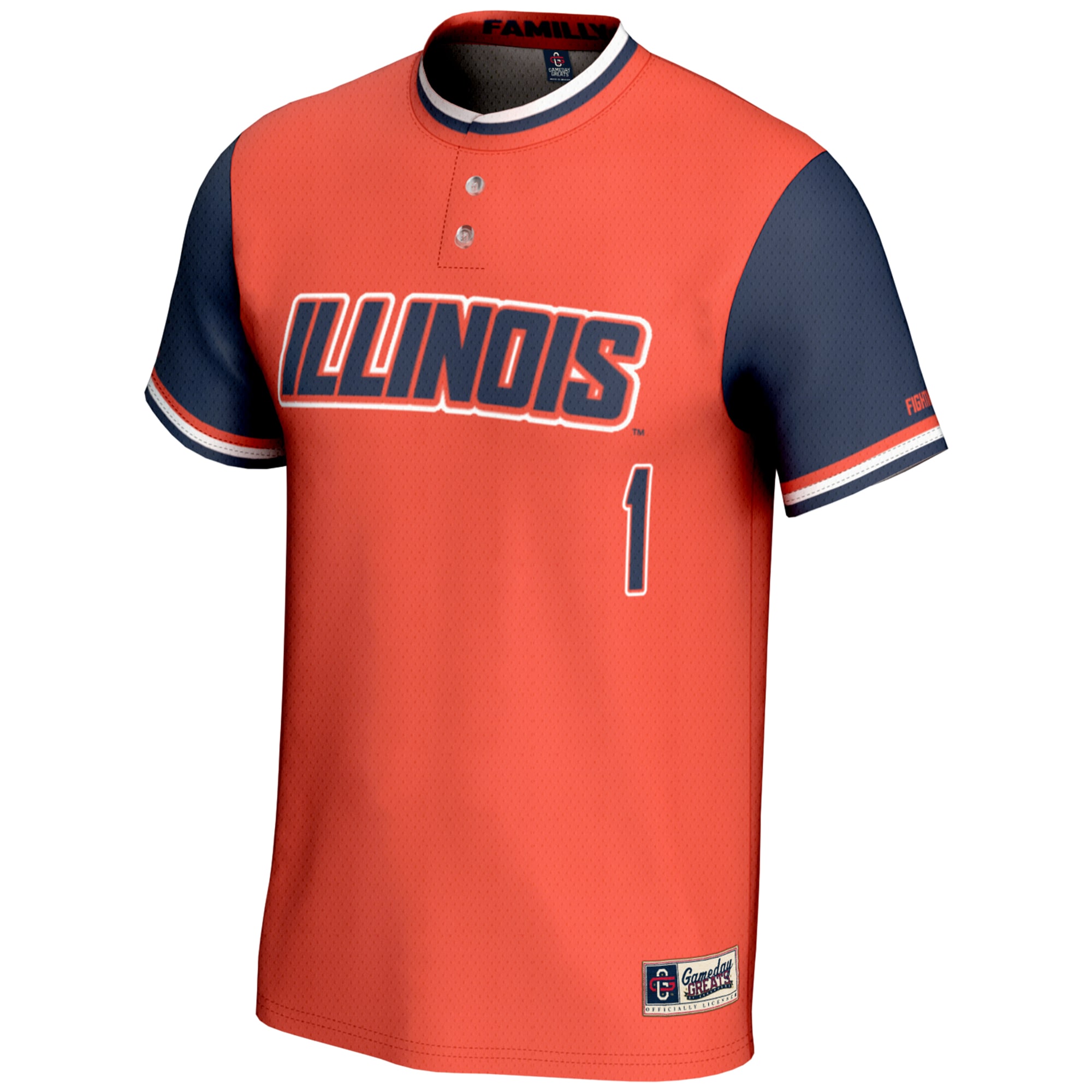 [DDG] Illinois Fighting Illini GameDay Greats Unisex Lightweight Softball Jersey - Orange