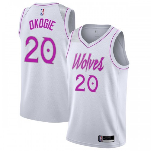 Authentic MIN Josh Okogie #20 2024 Earned Swingman NBA Jersey White -