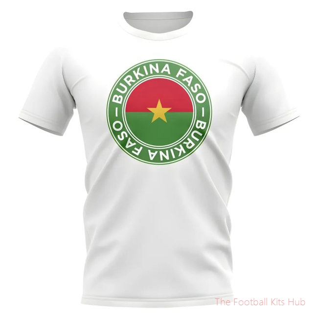 Burkina Faso Football Badge T-Shirt (White)