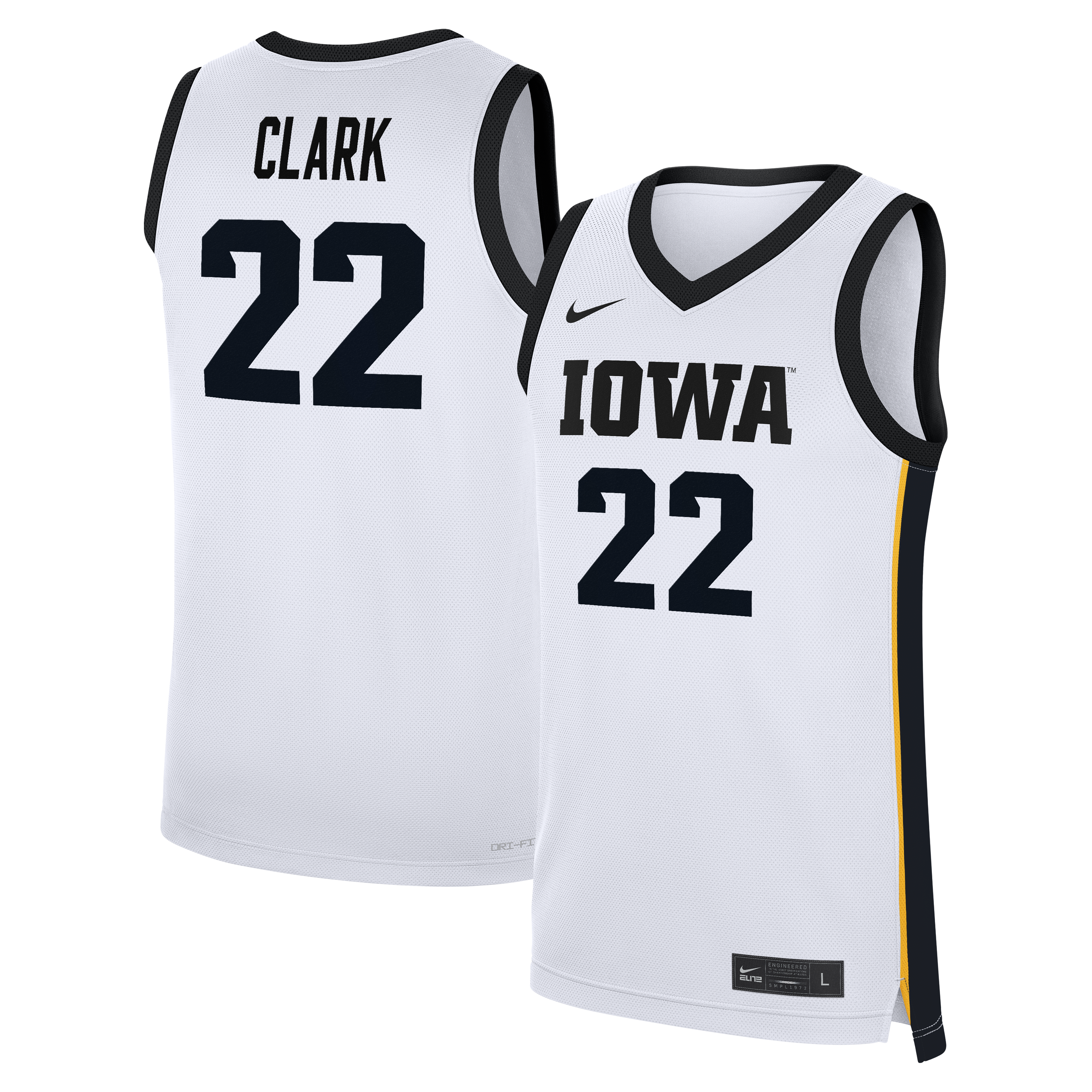 [NJP] Caitlin Clark Iowa Hawkeyes Home Women's Basketball Replica Jersey - White