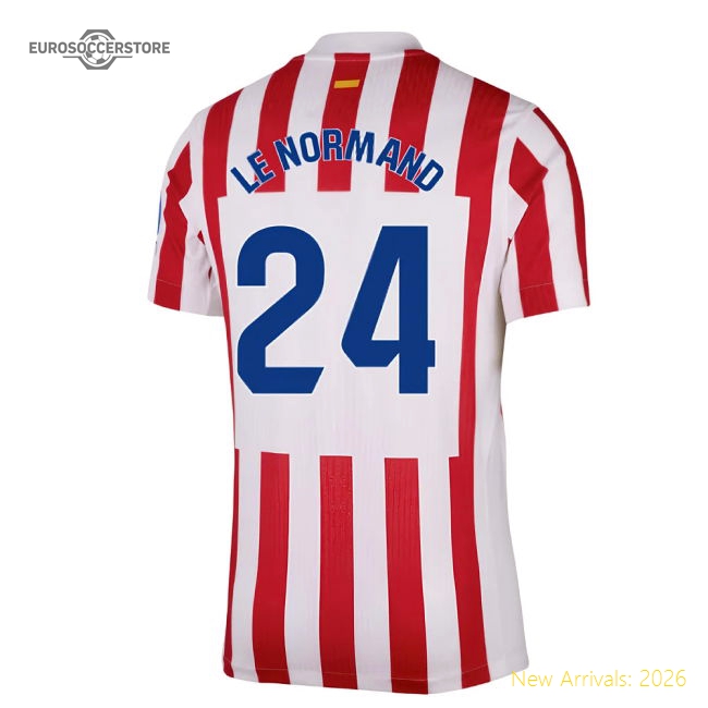 High-Quality 2025-2026 Atletico Madrid Home Authentic Shirt (Le Normand