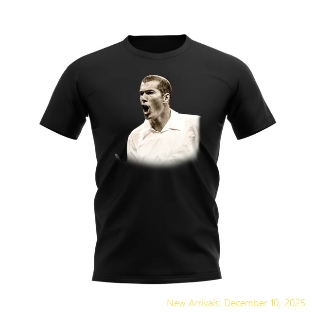 RM Zinedine Zidane Real Madrid Legend T-Durable Shirt (Black)