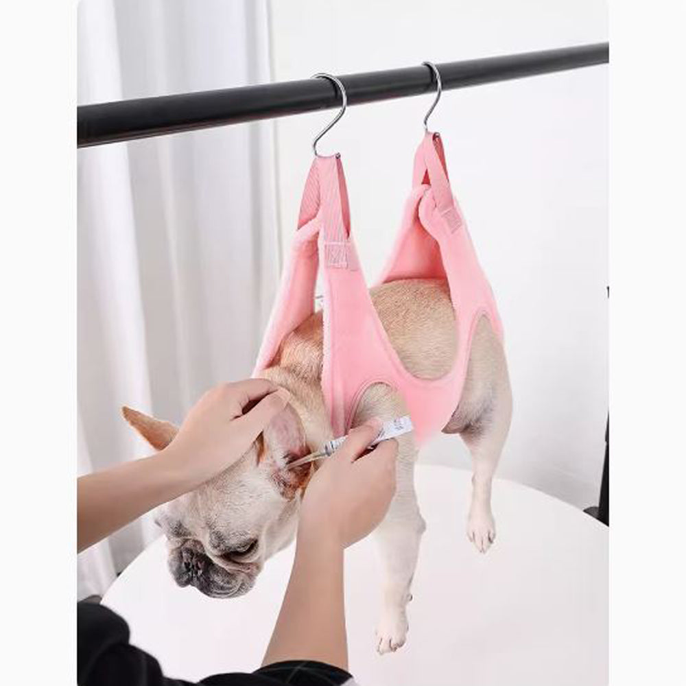 Comfortable Trendy Poshpup Frenchie Grooming Hammock for Home Use