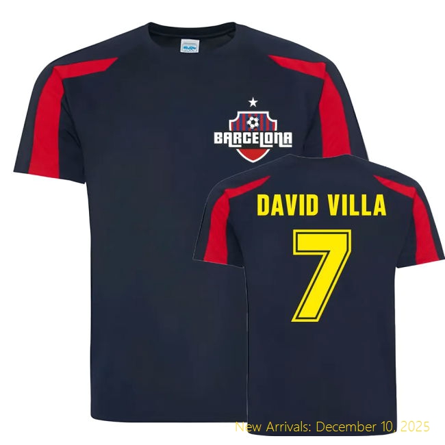 Barca David Villa Barcelona Sports Training High-Quality Jersey (Navy)