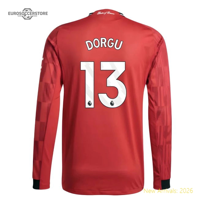 2025-2026 Man Utd Authentic Long Sleeve Home Shirt (Dorgu 13)