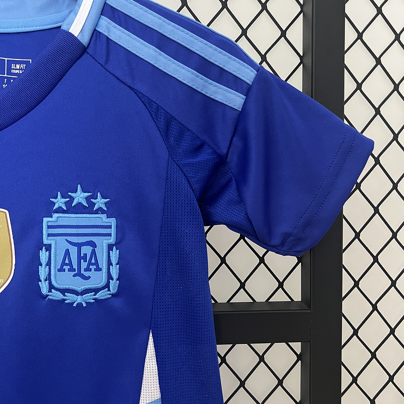 Kids Copa America 2024 Argentina Away Soccer KitShirtShorts -
